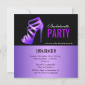 Bezaubernde lila Pumpen-schwarze Einladung (Vorderseite)