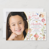 Bezaubernde Märchengarten Geburtstagsfeier Foto Ei Einladung (Vorderseite)