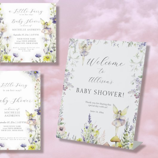 Bezaubernde Märchengarten-Wildblumen Begrüßungsdus Sockelschild