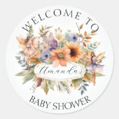 Bezaubernde Märchengartendusche Runder Aufkleber (Vorderseite)