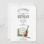 Bezaubernde Melodien: Geburtstagsfeier Violine Einladung (Vorderseite)