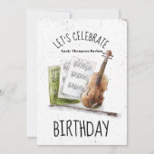 Bezaubernde Melodien: Geburtstagsfeier Violine Einladung (Rückseite)