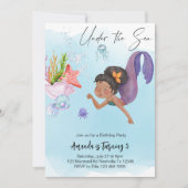 Bezaubernde Mermaid-Geburtstagskollektion Einladung (Vorderseite)