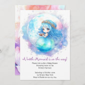Bezaubernde Mermaid Theme Babydusche Einladung (Vorne/Hinten)