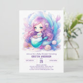 Bezaubernde Mermaid Waters Babydusche Einladung (Stehend Vorderseite)