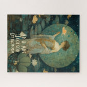 Bezaubernde Mondlicht Lady Jugendstil Personalisie Puzzle (Horizontal)