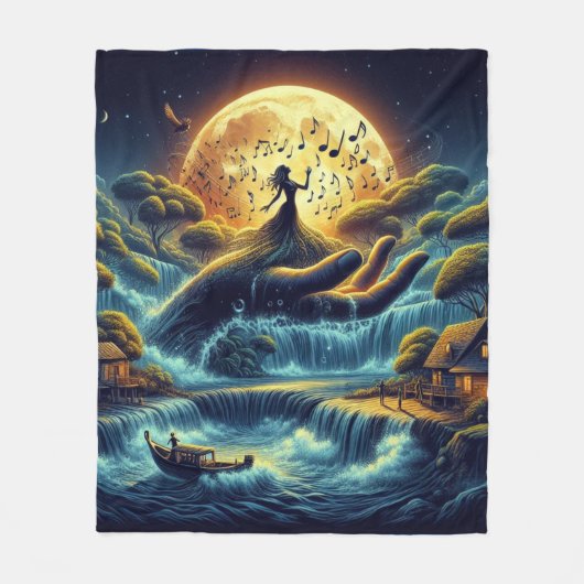 Bezaubernde Mondlichtserenade Fleecedecke (Vorderseite)