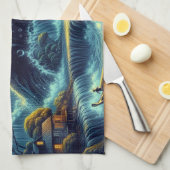 Bezaubernde Mondlichtserenade Geschirrtuch (Viertel Falte)