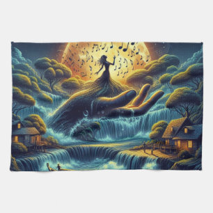 Bezaubernde Mondlichtserenade Geschirrtuch