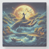 Bezaubernde Mondlichtserenade Steinuntersetzer (Vorderseite)