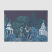 Bezaubernde Moonlit Gardens Chinoiserie Seidenpapier (Vorderseite)