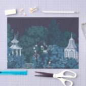 Bezaubernde Moonlit Gardens Chinoiserie Seidenpapier (Handwerk)