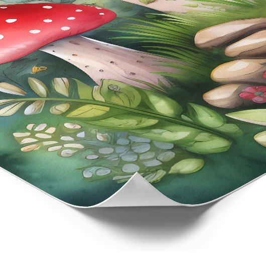 Bezaubernde Mushroom Art Hütte Poster (Ecke)