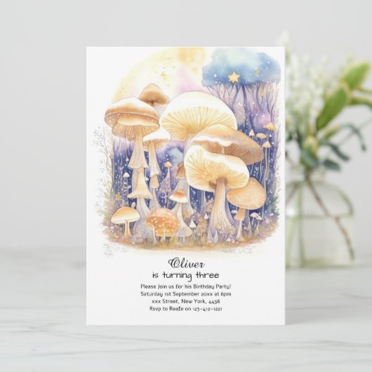 Bezaubernde Mushroom-Fairycore Einladung zum Gebur (Stehend Vorderseite)