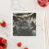Bezaubernde nächtliche Sky Palm Trees & String Lig Serviette (Beispiel)