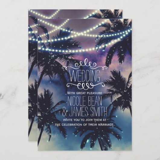 Bezaubernde Nachttischlampen am Sky Abend Einladung (Vorne/Hinten)