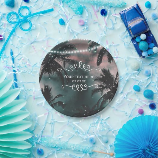 Bezaubernde Nachttischlampen am Sky Abend Pappteller (Party)