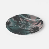 Bezaubernde Nachttischlampen am Sky Abend Pappteller (Schrägansicht)