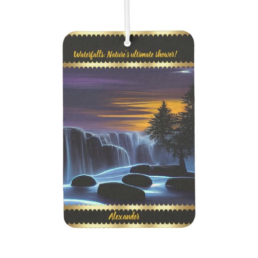 Bezaubernde Nachtwasserfälle mit persönlicher Touc Autolufterfrischer (Vorderseite)