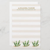 Bezaubernde neutrale Wüsten-Streifen des Kaktus-| Briefpapier (Vorne/Hinten)