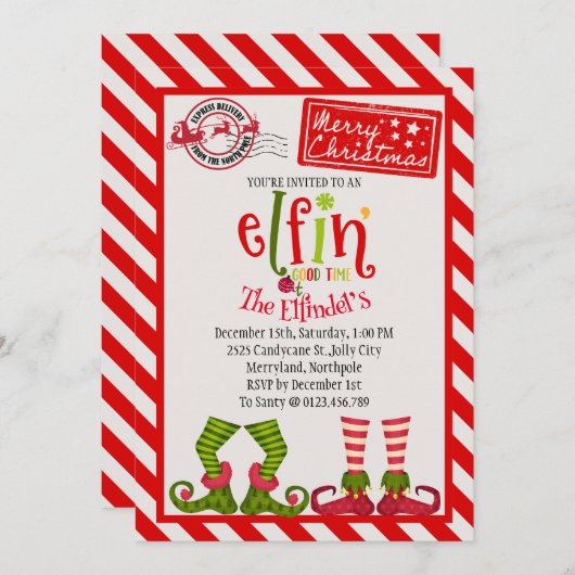 Bezaubernde Niedliche Elf-Feier Einladung (Vorne/Hinten)