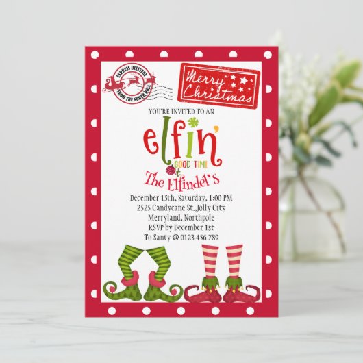 Bezaubernde Niedliche Elf-Feier Einladung (Stehend Vorderseite)