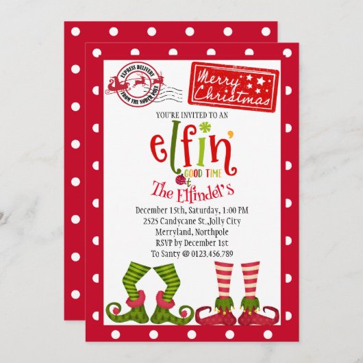 Bezaubernde Niedliche Elf-Feier Einladung (Vorne/Hinten)