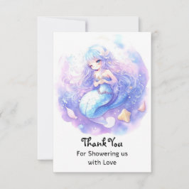 Bezaubernde Ocean Fantasy Mermaid Babydusche Dankeskarte