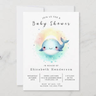 Bezaubernde Online-Whale-Baby-Dusche Einladung
