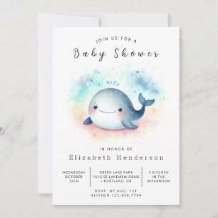 Bezaubernde Online-Whale-Baby-Dusche Einladung