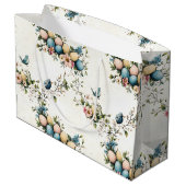 Bezaubernde Ostergeburten und Blütenfrüchte Große Geschenktüte (Rückseite Schrägansicht)