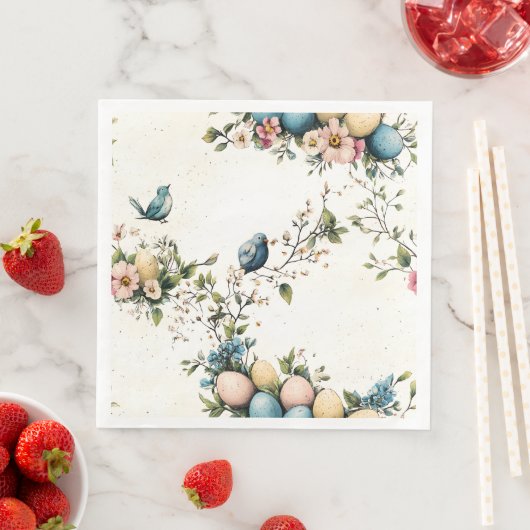 Bezaubernde Ostergeburten und Blütenfrüchte Serviette (Beispiel)