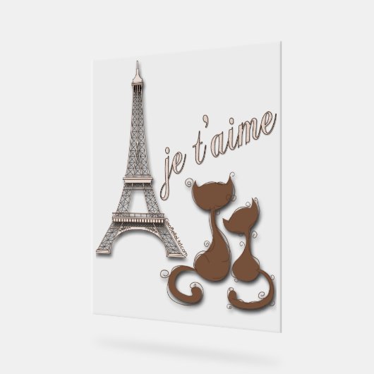 Bezaubernde Pariser Kätzchen Acrylschild (Winkel)