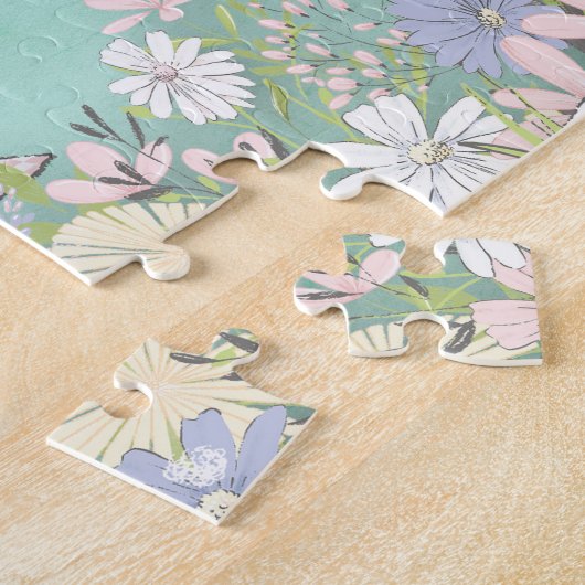 Bezaubernde Picnic Scene Girls/Bunny/Vögel Puzzle (Seite)