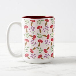 Bezaubernde Pilze und Blüten Zweifarbige Tasse