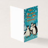bezaubernde Pinguine Weihnachtskarte (Vorderseite)