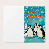 bezaubernde Pinguine Weihnachtskarte (Außenseite Aufgefaltet)