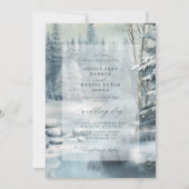 Bezaubernde Pinienwälder rustikale Winterhochzeit Einladung (Vorderseite)