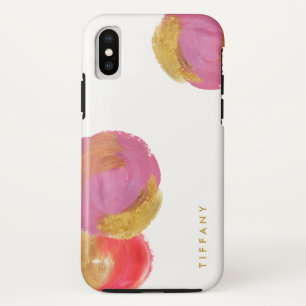 Bezaubernde pinkfarbene Rosa-und Goldkreise auf Case-Mate iPhone Hülle