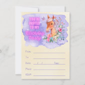 Bezaubernde Pony und Wildblumen zum Geburtstag Einladung (Vorderseite)