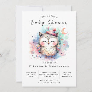 Bezaubernde Printable Owl Babydusche Einladung