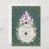 Bezaubernde Prinzessin Burg Rose Babydusche Einladung (Vorderseite)