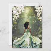 Bezaubernde Prinzessin & Frog Grünes Kleid Quincea Einladung (Rückseite)