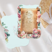 Bezaubernde Prinzessin Türkis Tea Party Geburtstag Einladung