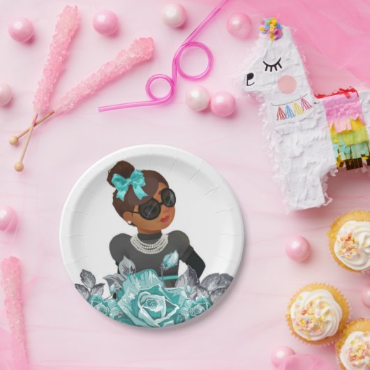 Bezaubernde Puppe der Melanin-Sammlungs-| Pappteller (Party)