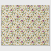 Bezaubernde Queen Bee, Honeycomb & Exotic Blume Geschenkpapier (Flach)