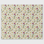 Bezaubernde Queen Bee, Honeycomb & Exotic Blume Geschenkpapier (Flach)