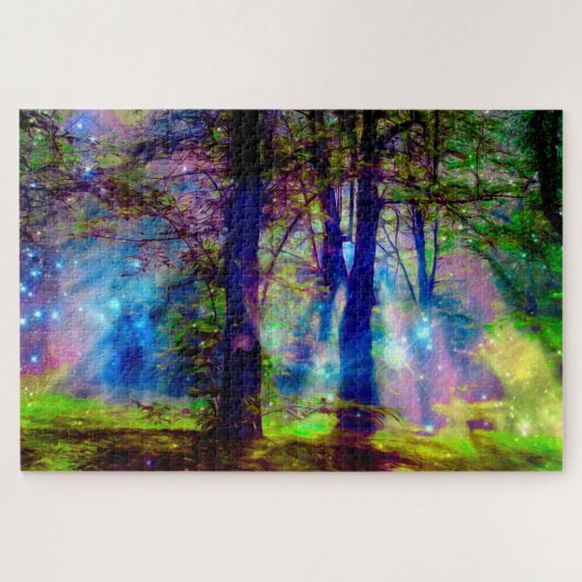 Bezaubernde Rainbow Forest Fantasy Art Puzzle (Horizontal)