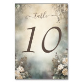 Bezaubernde romantische Wintergartenhochzeit Tischnummer (Rückseite)