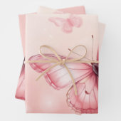 bezaubernde rosa Schmetterlinge Geschenkpapier Set (Beispiel)